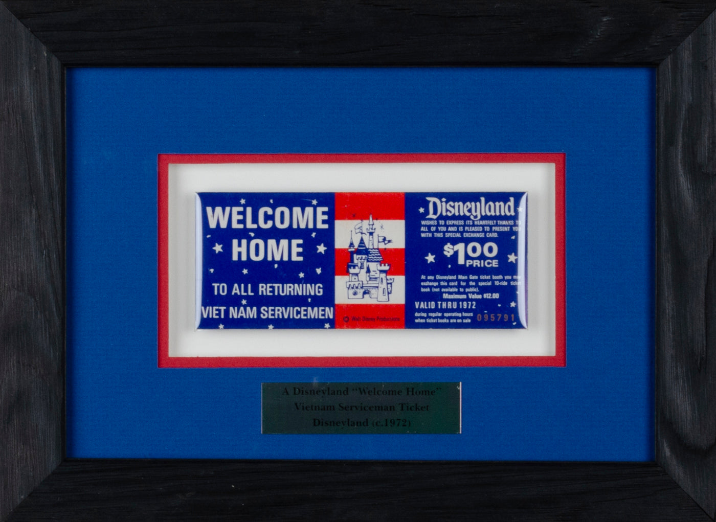 Disneyland Welcome Home Vietnam Servicemen Ticket