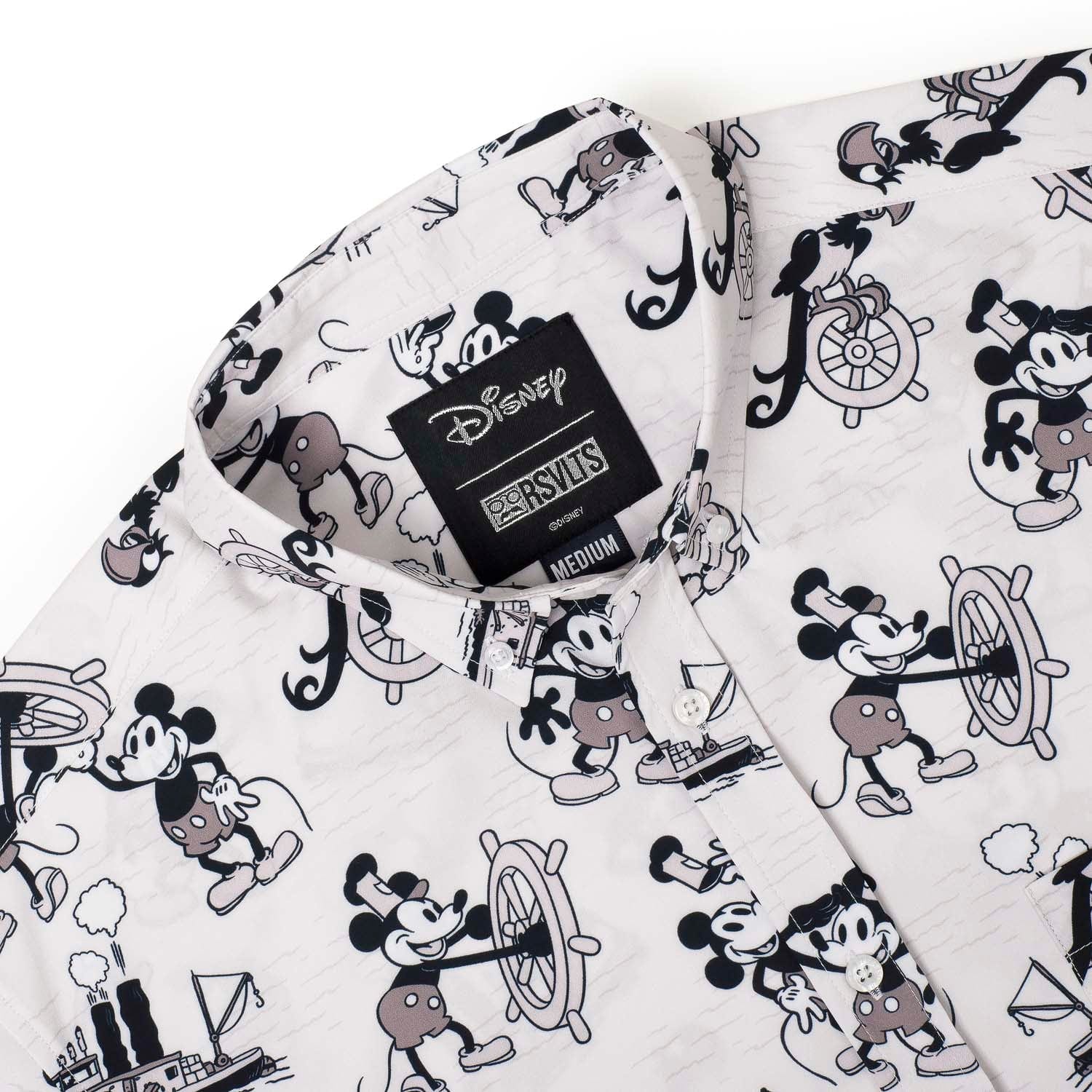 RSVLTS DISNEY 100 LIMITED EDITION STEAMBOAT MICKEY KUNUFLEX SHIRT MENS SMALL popular NEW