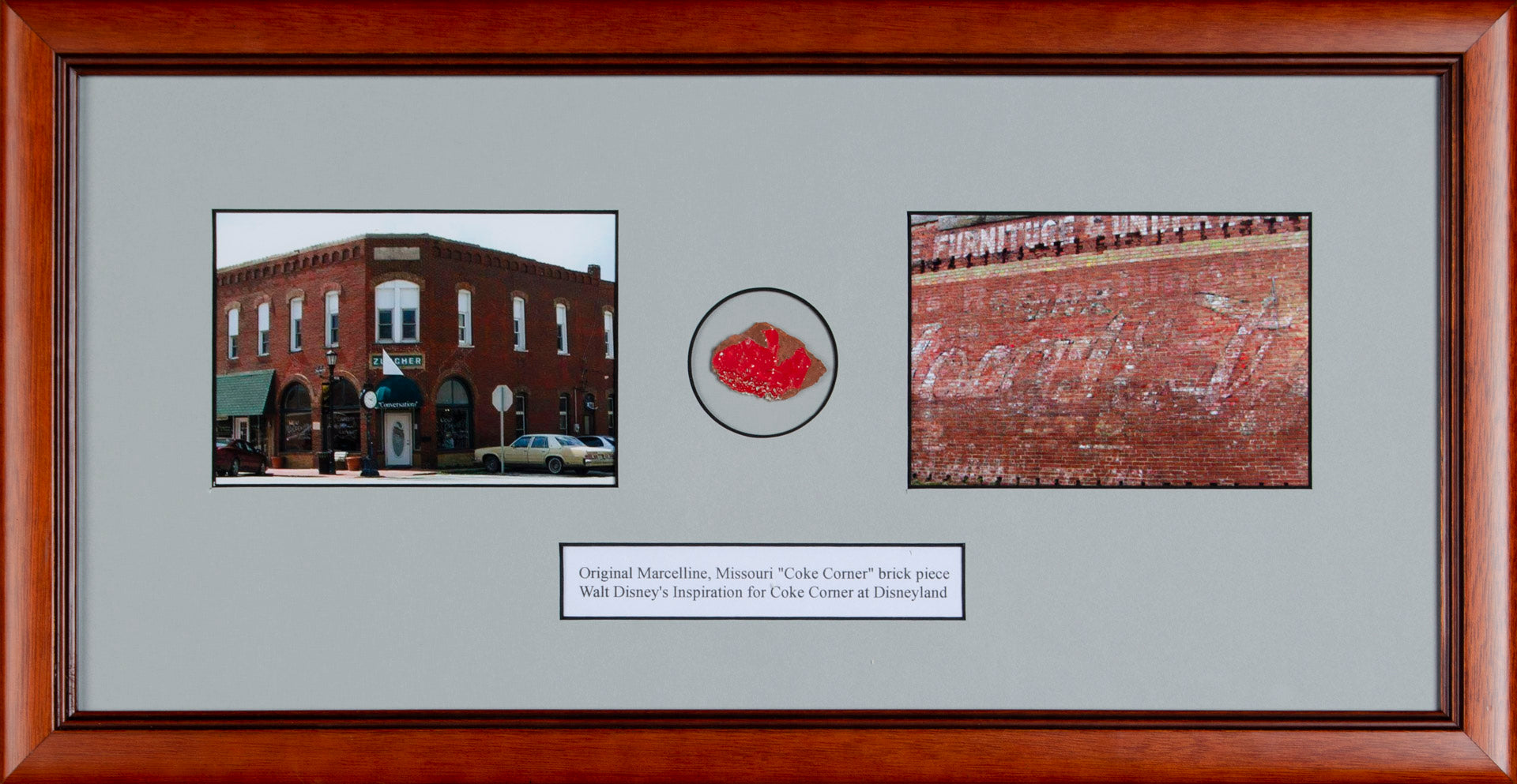 Original Marcelline, Missouri "Coke Corner" brick piece Walt Disney's Inspiration for Coke Corker at Disneyland